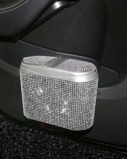 Elegant Diamond-Inspired Car Trash Bin for Stylish Travel