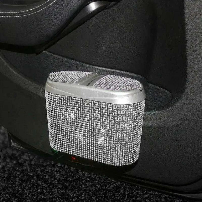 Elegant Diamond-Inspired Car Trash Bin for Stylish Travel