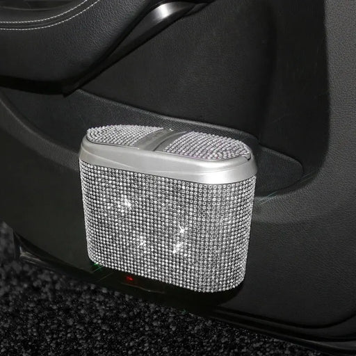 Sparkling Water Diamond Car Trash Container