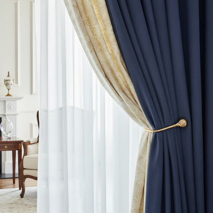 Luxury Pink Velvet Curtains with Tassel