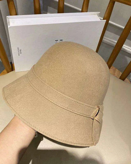 Chic Japanese Wool Fisherman Hat - Elegant Basin Headwear for Women