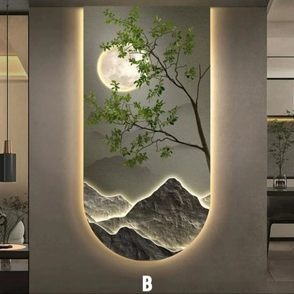 Mural Lamp Store LED Ambient Hanging Paintings for Corridor Decor