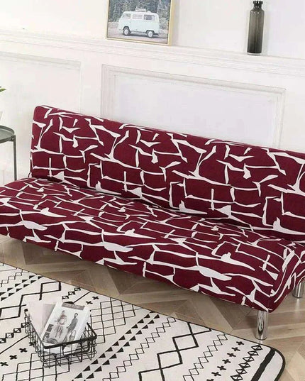 Elegant Stretch Slipcover for Futon Sofa with Stylish Print