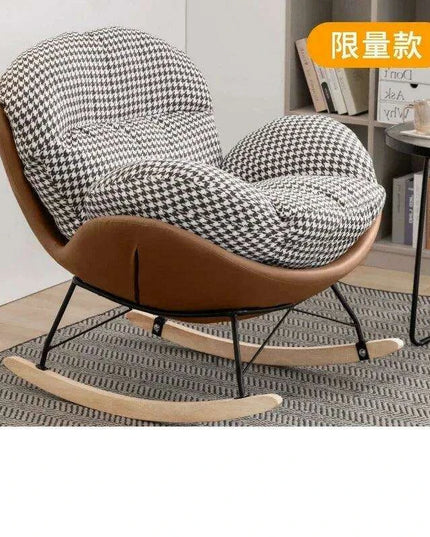 Plush Velvet Nordic Rocking Chair - Elegant Lounge Seating for Ultimate Relaxation