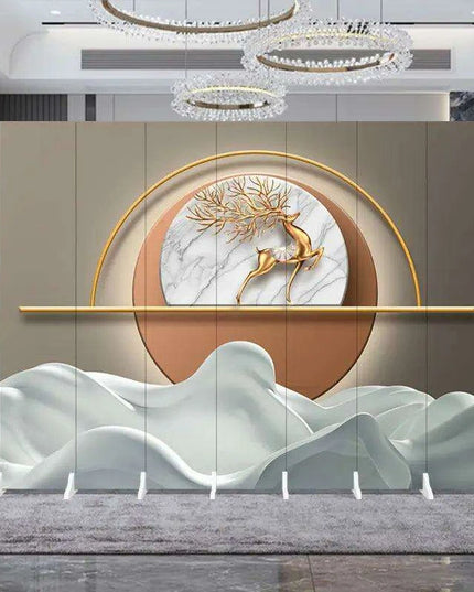 Contemporary Dual-Sided Mobile Folding Screen for Stylish Space Division