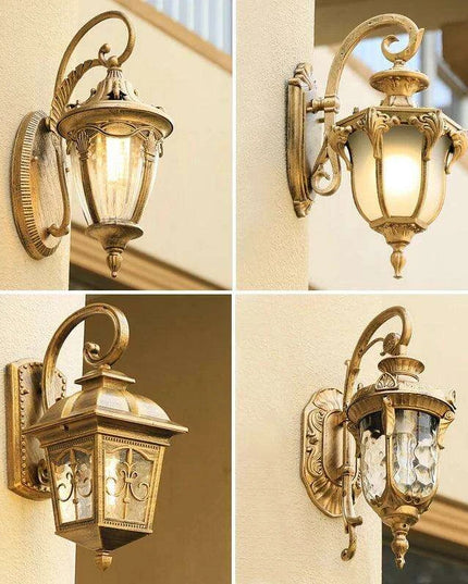 Elegant Waterproof Outdoor Wall Lantern for European-Style Gardens and Patios