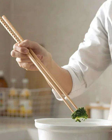 Elegant Long Beech Wood Chopsticks with Superior Grip for an Exceptional Dining Experience