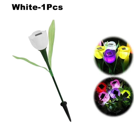 Solar LED Tulip Garden Lights — Waterproof Outdoor Pathway Decor