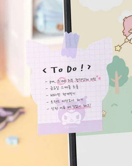Sanrio Character Shaped Note Pad - 50 Cute Reminder Notes for Everyday Use