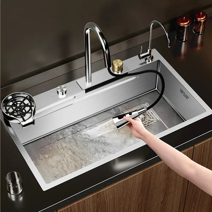 Silver 304 Stainless Steel Undermount Kitchen Sink - Large Bow