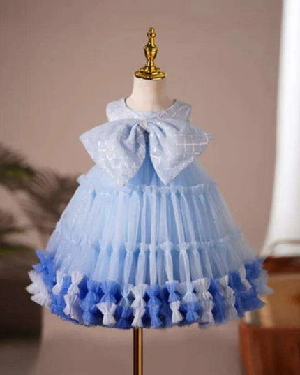Elegant Baby Baptism Dress with Bow and Sequins for Special Occasions