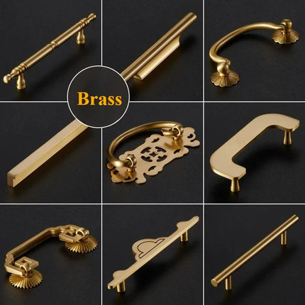 Solid Brass Cabinet Pull — Minimalist Handle for Wardrobes, Kitchens & Wine Cabinets