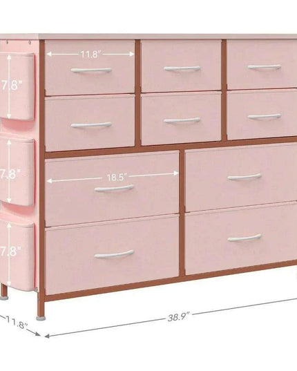 Elegant 10-Drawer Makeup Vanity with Side Pockets and Superior Stability