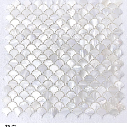 Natural Shell Mosaic Fish Scale Wall Art — Eco-Friendly Coastal Decor