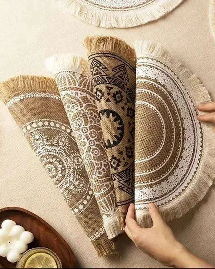 Stylish Non-Slip Jute Round Placemats for Elegant Dining & Entertaining