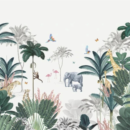 3D Southeast Asia Animal & Plant Mural Wallpaper – Custom Size, Multi-Material