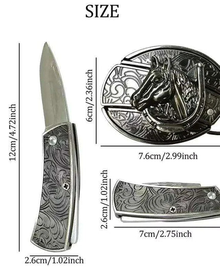 Retro Punk Cowboy Style Metal Buckle Belt for Men - Customizable Fit with Unique Embossed Detailing