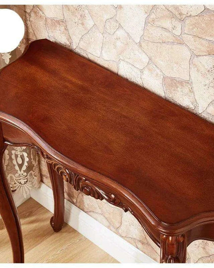 Elegant Vintage Solid Wood Console Table for Hallway – Timeless European Charm