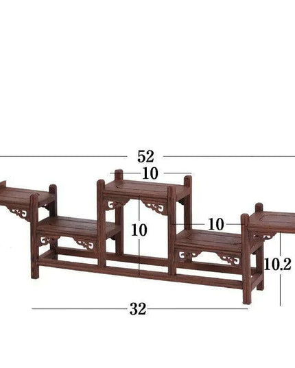 Handcrafted Wooden Display Stand for the Traditional Kung Fu Tea Ceremony