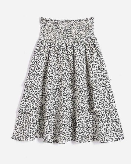 Chic Summer Smocking Skirt Sets in High-Elastic Chiffon Fabric