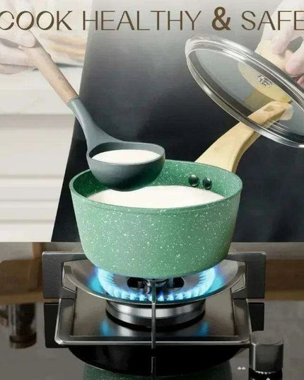 Innerwell Sustainable Nonstick Kitchen Cookware Collection - Essential Set with Frying Pans, Stock Pot & Milk Pot