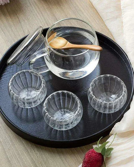 Elegant Round Wooden Tea Tray for Chinese Kung Fu Tea and Snacks