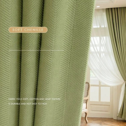 Luxury Cream Chenille Jacquard Curtains – Custom Size