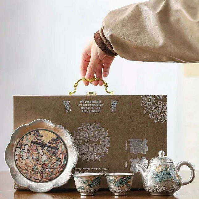 Exquisite Authentic Gilded Porcelain Mug Silver Tea Set – The Ultimate Gift for Special Occasions