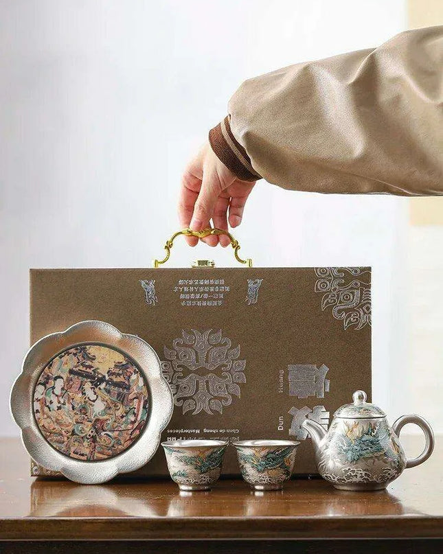 Exquisite Authentic Gilded Porcelain Mug Silver Tea Set – The Ultimate Gift for Special Occasions