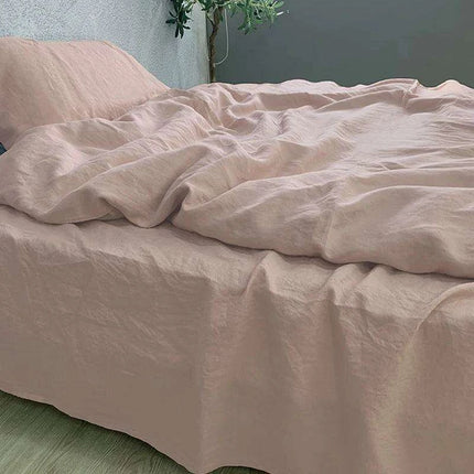 Rustic Washed Flax Linen Bedding Set