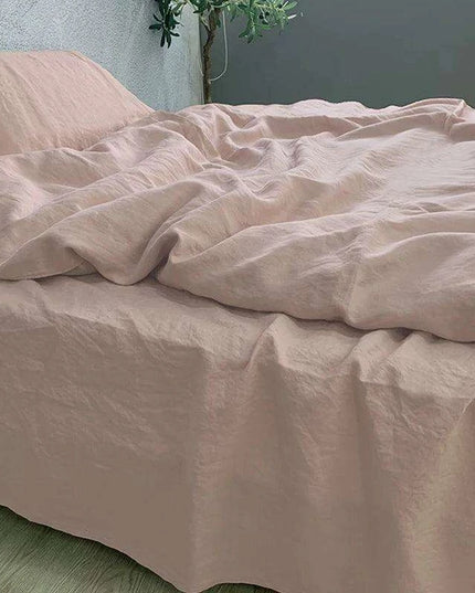 Rustic Washed Flax Linen Bedding Set