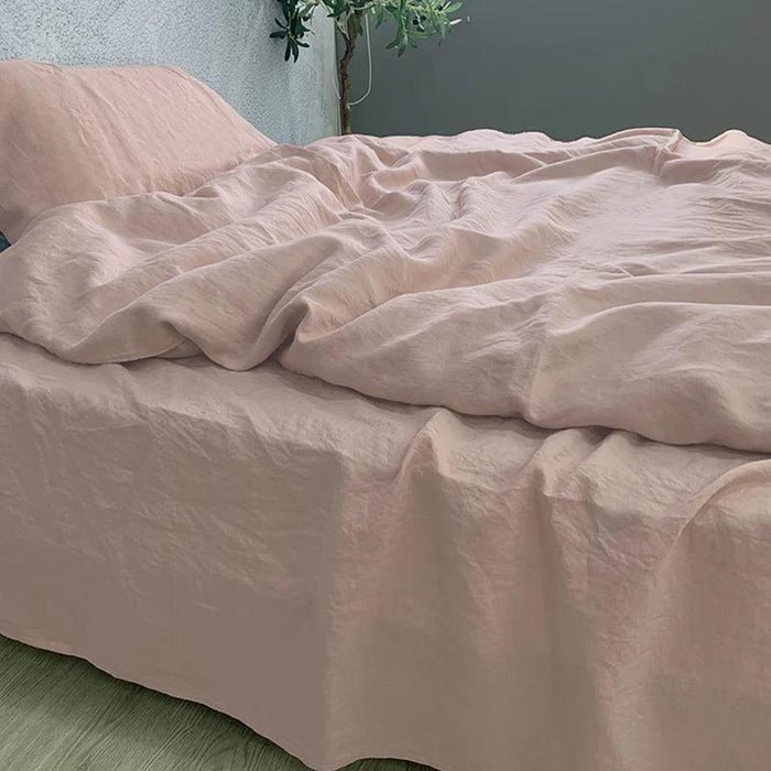 Rustic Washed Flax Linen Bedding Set