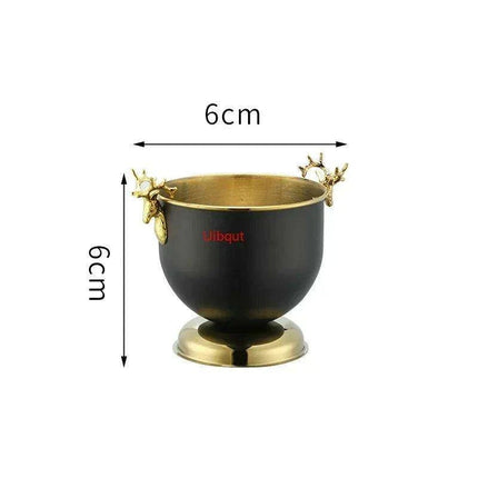 Majestic Deer Head Ice Bucket: Luxurious European Charm in Dual-Tone Design