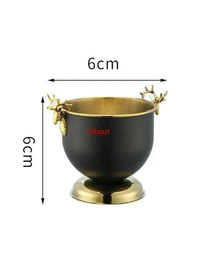 Majestic Deer Head Ice Bucket: Luxurious European Charm in Dual-Tone Design