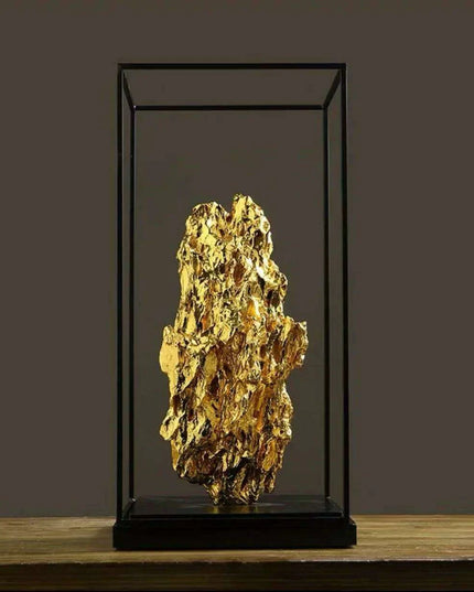 Elegant Golden Mountain Resin Tabletop Accents for Luxurious Living Spaces