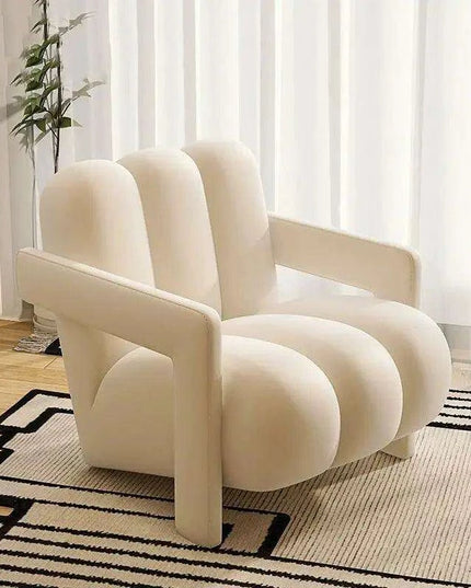 Luxurious Japanese Cream Single Sofa Chair - Chic Scandinavian Moroccan Aesthetic