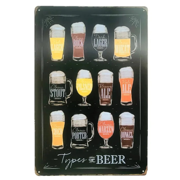 Vintage Beer Cheers Metal Tin Signs - Retro Wall Decor for Bars, Pubs, and More