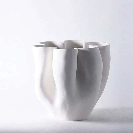 Elegant Open Fold Ceramic Vase - Modern Home Décor Essential