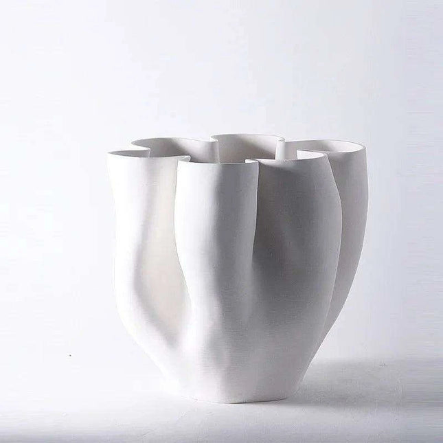 Elegant Open Fold Ceramic Vase - Modern Home Décor Essential