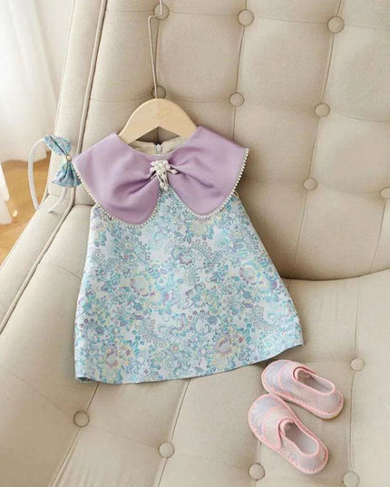 Elegant Girls' Birthday Dress with Big Bow - Boutique Party Gown for Kids A2518