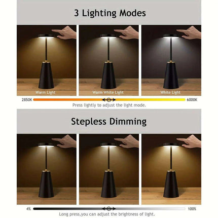 Smart Touch Wireless LED Table Lamp with Custom Color Options and Dimming Functionality