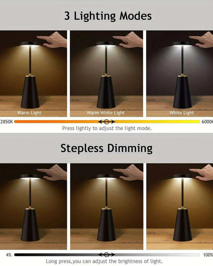 Smart Touch Wireless LED Table Lamp with Custom Color Options and Dimming Functionality