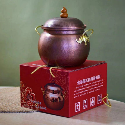 Handcrafted Copper Soup Pot with Induction Base - Essential for Culinary Excellence