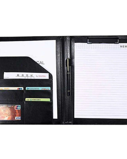 Sleek A4 Leather Business Portfolio Organizer for Professionals