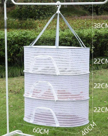 Grey Multi-Layer Mesh Drying Net - Perfect for Vegetables, Laundry, and More