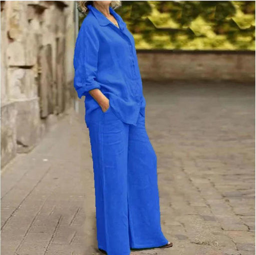 Elegant Vintage Cotton-Linen Women's 2-Piece Set