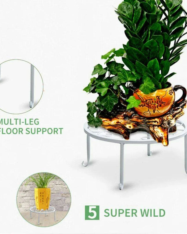 Artistic Hollow Iron Plant Stand - Stylish Display for Indoor and Outdoor Plants