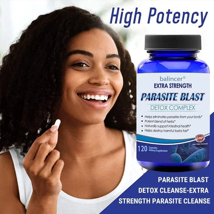 Balincer Extra Strength Parasite Blast Detox Complex — Herbal Gut & Colon Cleanse Capsules