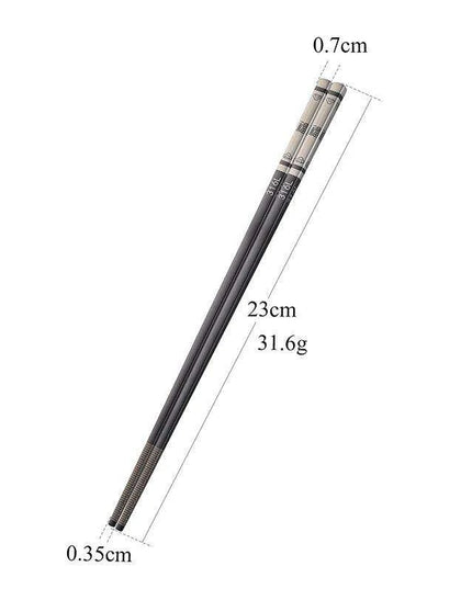 Elegant Laser Engraved Stainless Steel Chopsticks with Non-Slip Grip for Sushi and Noodle Lovers