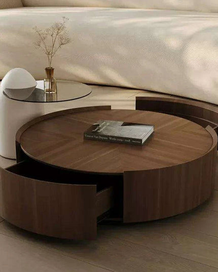 Elegant Customizable Round Wood Coffee Table for Luxurious Home Interiors